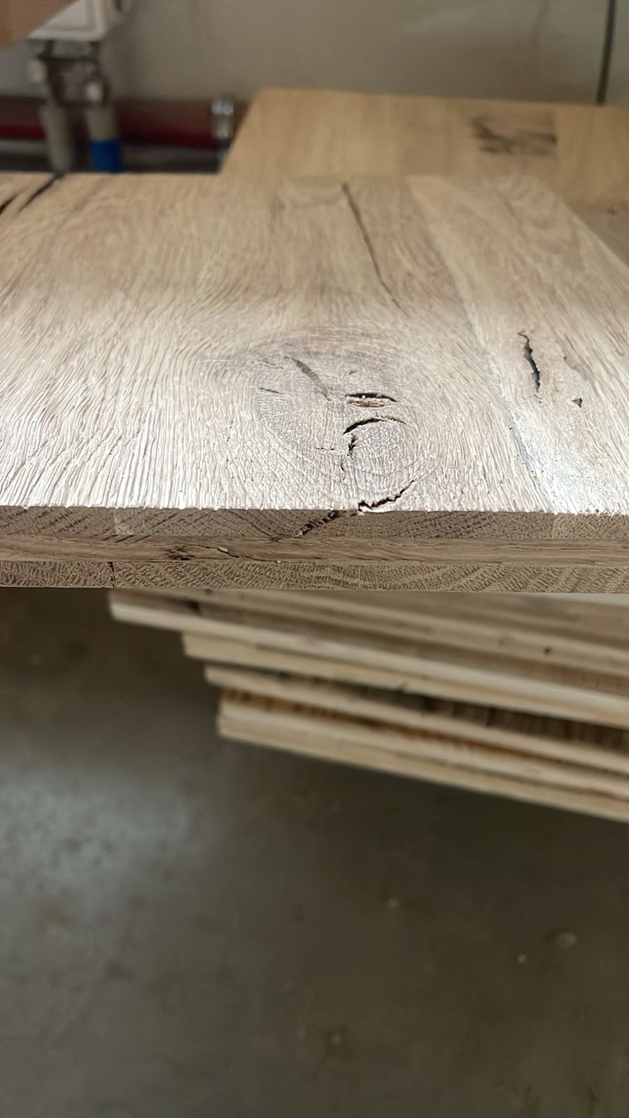 Reclaimed oak panel surface — close-up