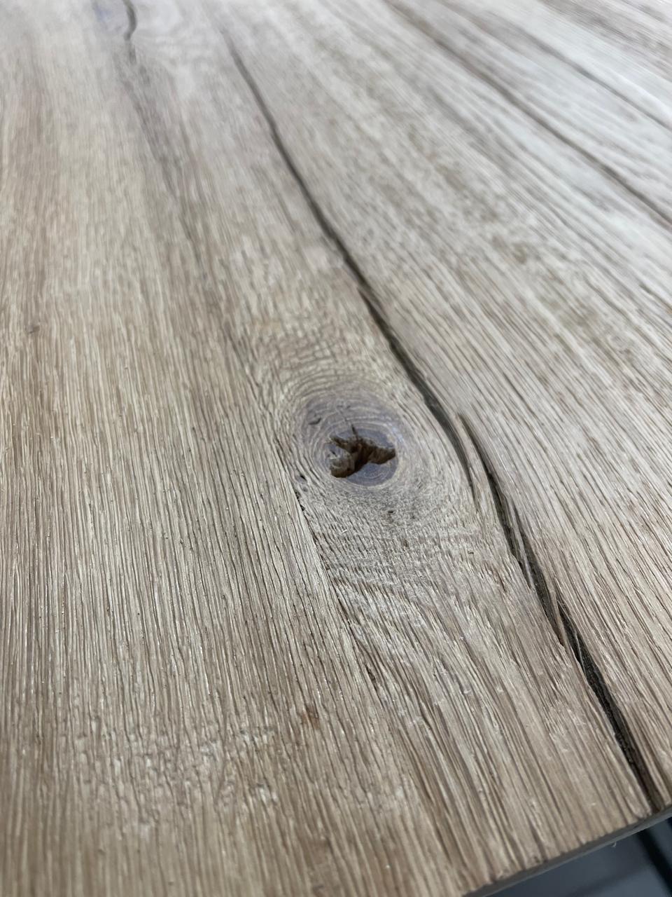Reclaimed oak panel surface close-up
