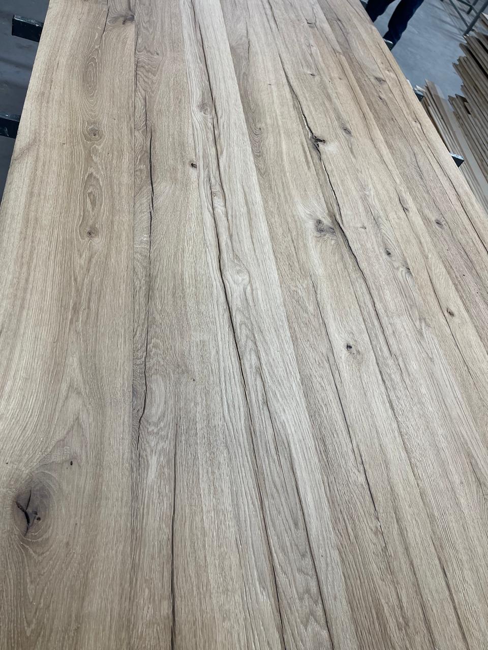 Reclaimed oak panel surface close-up