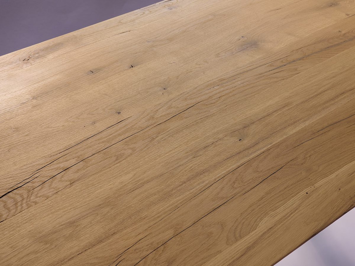 Sanded reclaimed barn oak tabletop texture